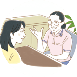 利用者さまの様子（イラスト）